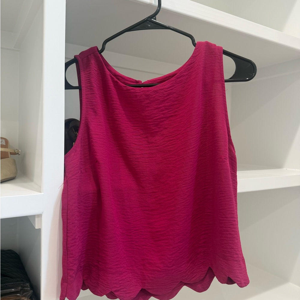 Monteau Magenta Sleeveless Blouse